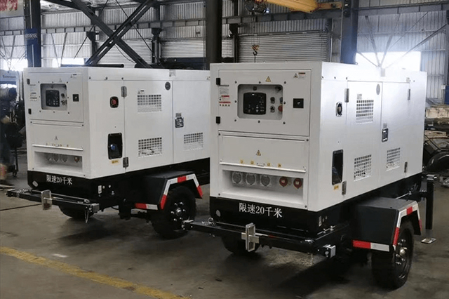 10KVA-100KVA Mobile Trailer مثبت على Deutz Diesel Generator